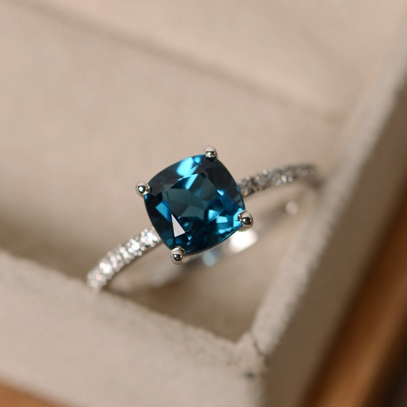 Buy BeAbhika Sky Blue Crystal Ring online